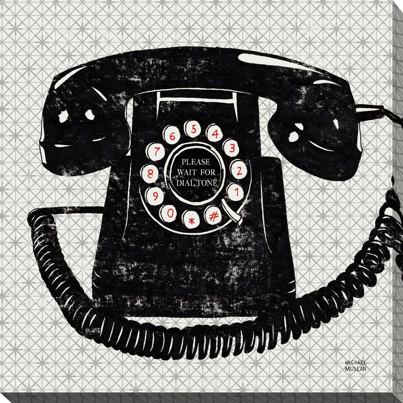 « rétro analog telephone telephone », reproduction d’impression sur toile tendue, H 24 po x l 24 po