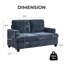 Compact Two-Person Soft Velvet Chenille Sofa Bed Without Footrest-676940143