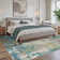 Pavelina Abstract Morden Machine Washable Non-Slip Teal / Beige Indoor Area Rug