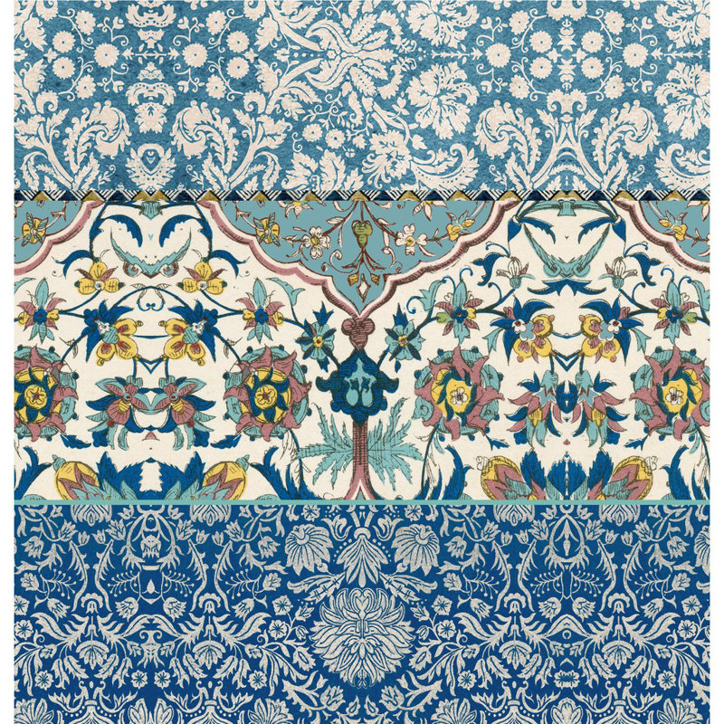 Burgess Royal Blue Bohemian Tapestry Shower Curtain