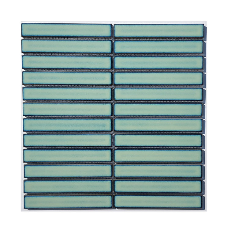 6" x 1" Straight Edge Porcelain Grid Mosaic Sheet Tile