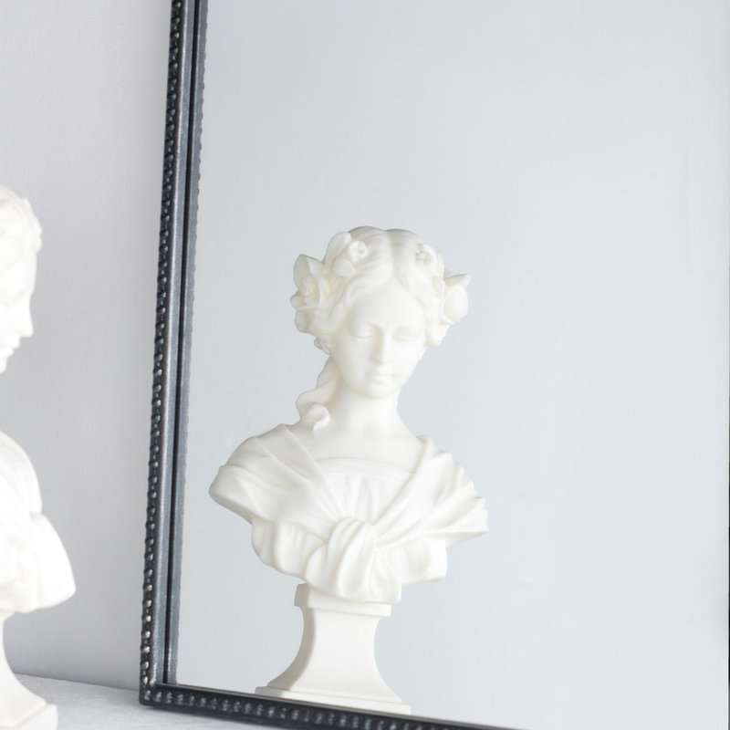 Classic Design Mirror With And Baroque Inspired Frame For Bathroom, Black, 36" x 24"