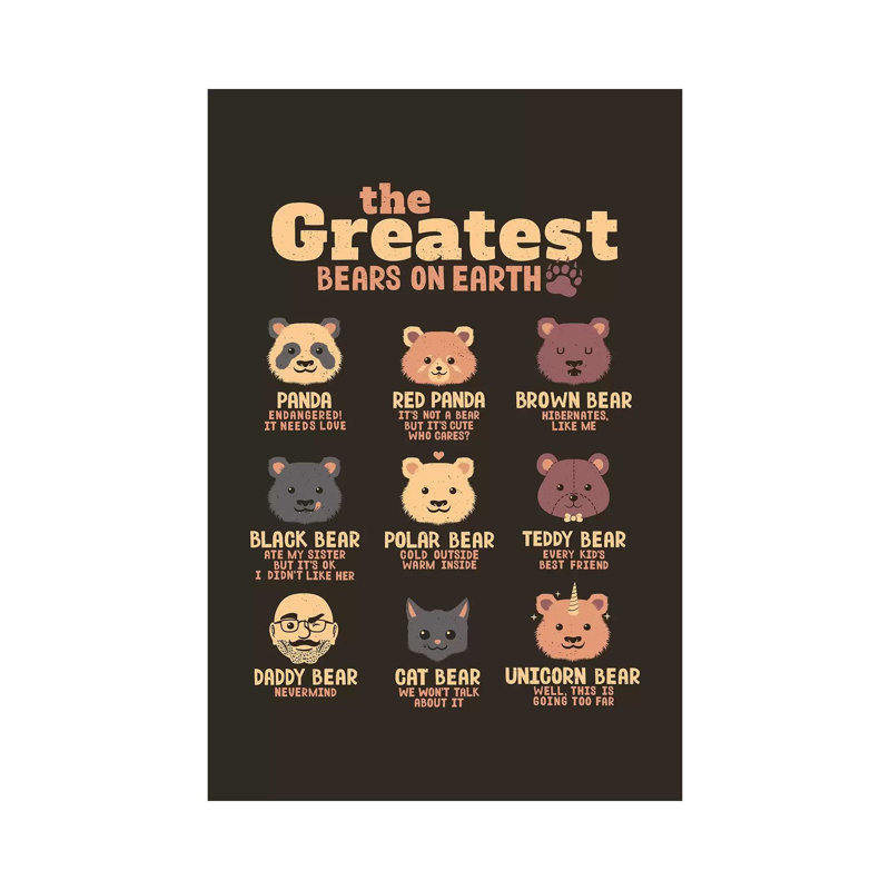 Greatest Bears Daddy by Tobias Fonseca - Wrapped Canvas Gallery-Wrapped Canvas Giclée, 20.32 cm H x 30.48 cm W