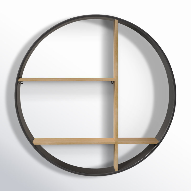 Jon 2 Tiered Circle Round Wall Shelf