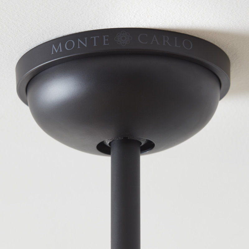 Alba LED Downrod Ceiling Fan, Midnight Black with Black Blades