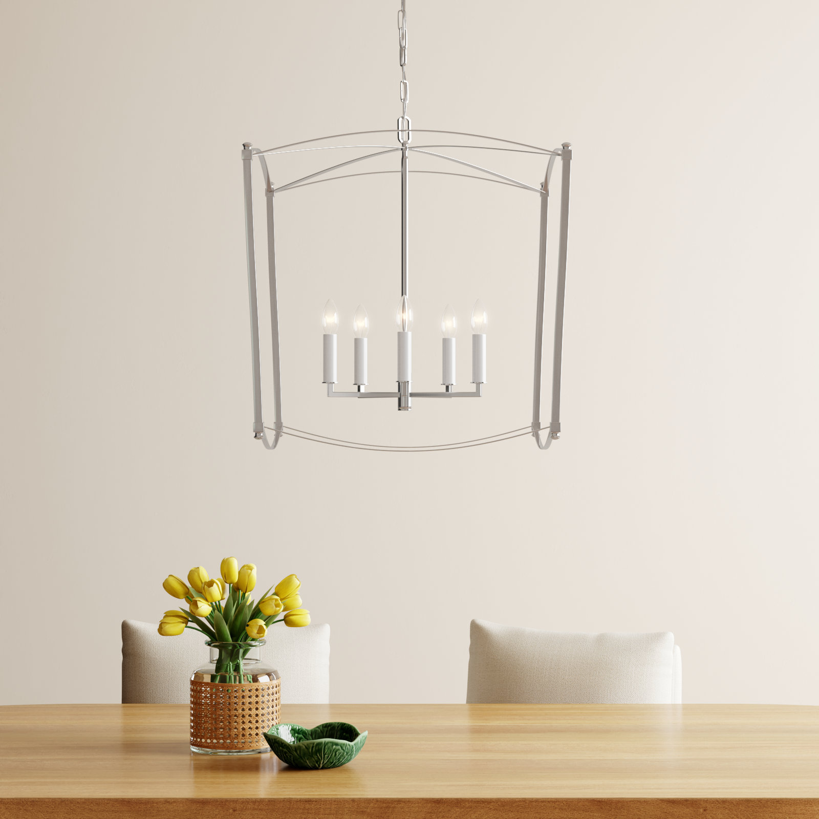 Olive 5-Light Chandelier, Polished Nickel