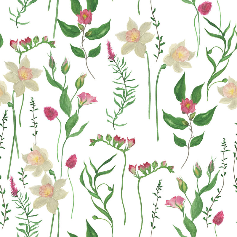 Floral Tile, 2.08' W x 10.42' L