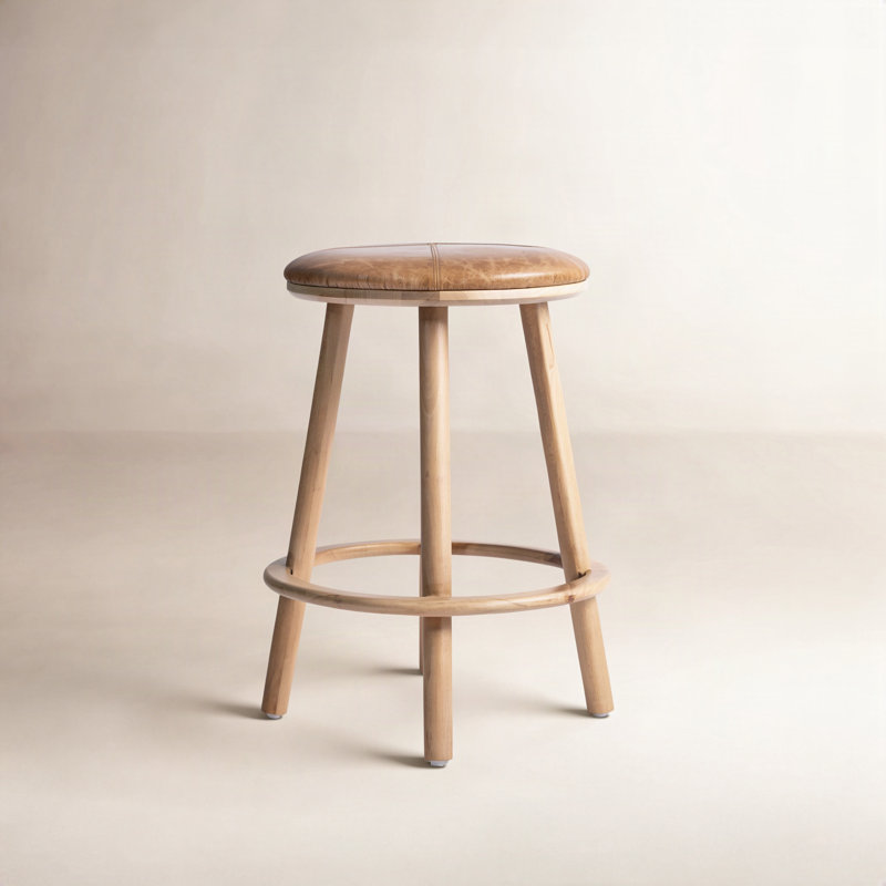 Elio Genuine Leather Counter Stool
