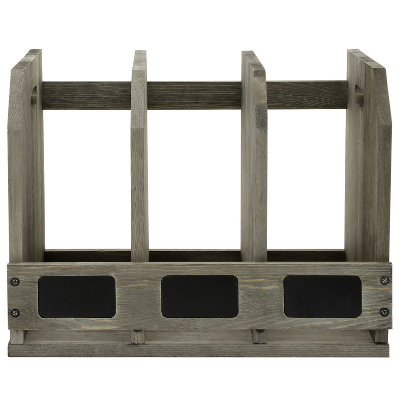 Antonsen 3-Slot Wood File Organizer