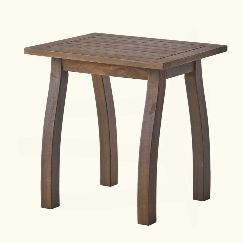 Stylish Slatted Acacia Wood Outdoor Accent Table, Perfect For Patio And Poolside Use, Durable And Elegant