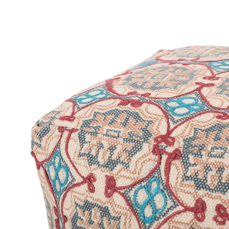 Pouf en tissu multicolore - repose-pieds et confortable pour la maison, capacité de poids de 250 lb, nettoyage des taches, repose-pieds fait à la main, confort,