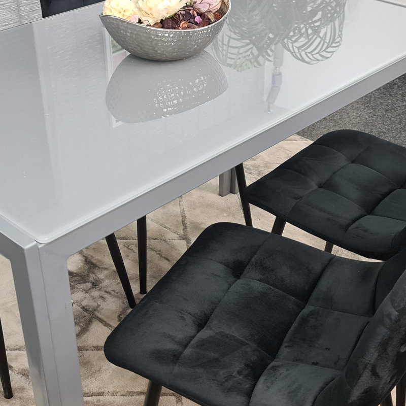 Monegro 4 - Person Dining Set, Black