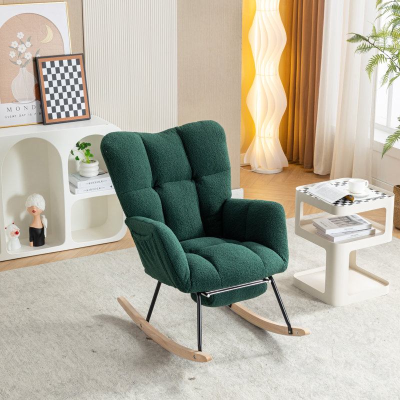 Chaise berçante moderne Marsa, Vert