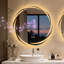 Miroir de salle de bain rond à DEL avec fonction anti-buée à intensité variable Bluetooth
