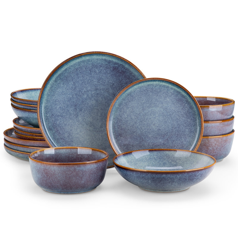 Piece Stoneware Dinnerware Set - Service for 4, Colorful