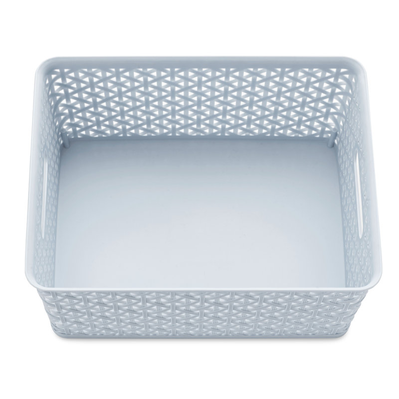 Whitmor Resin Form Half Basket, Blue, Large