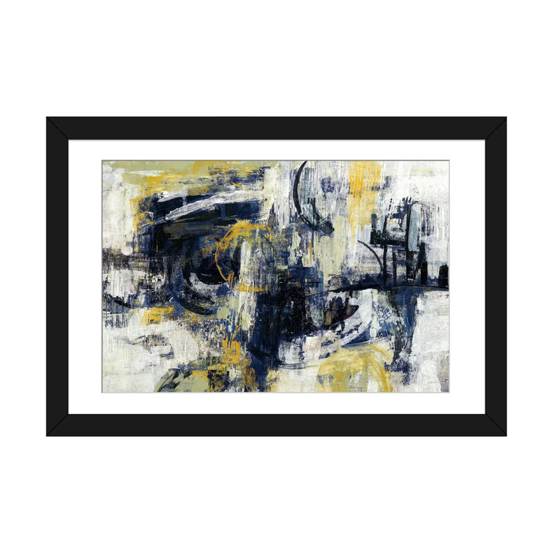 « Graffiti Wall III », reproduction d'art sur toile, H 16 po x l 24 po x P 1 po, Papier d'art encadré noir, Blanc