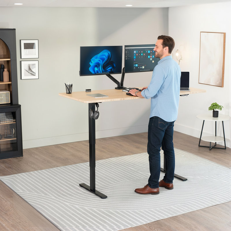 Poste de travail debout électrique 71 "x 30" VIVO, Bambou