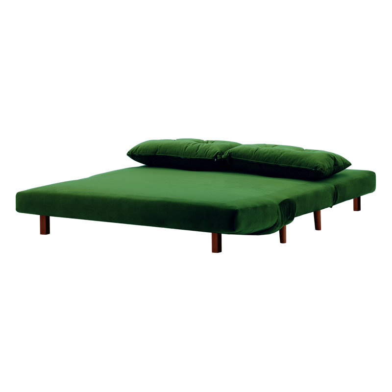 Donald 2 Seater Sofa Bed,  78cm H X 120cm W X 90cm D, Dark Green, Aveo