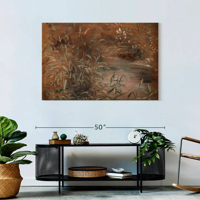 Rushes By A Pool, 30" H x 45" W