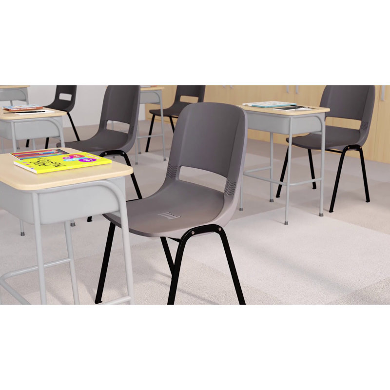 Navy Chrome 661 lb. Capacity Ergonomic Stacking Chair