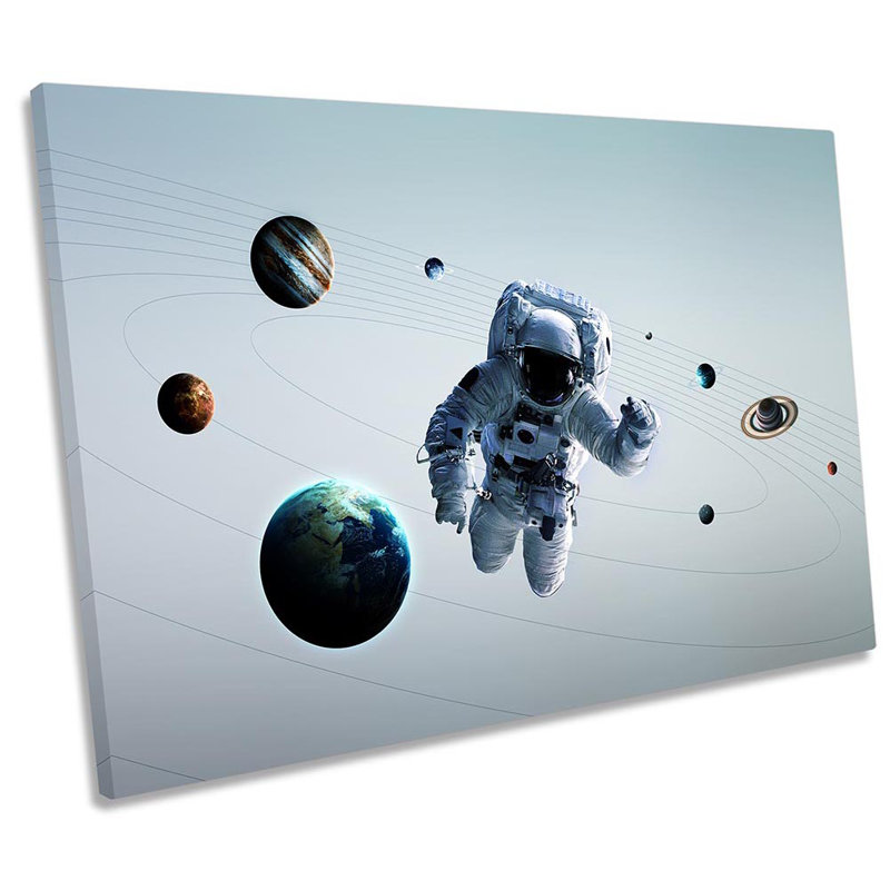 Astronaut Galaxy Outer Space - Wrapped Canvas Print, 30.5cm H x 45.7cm W