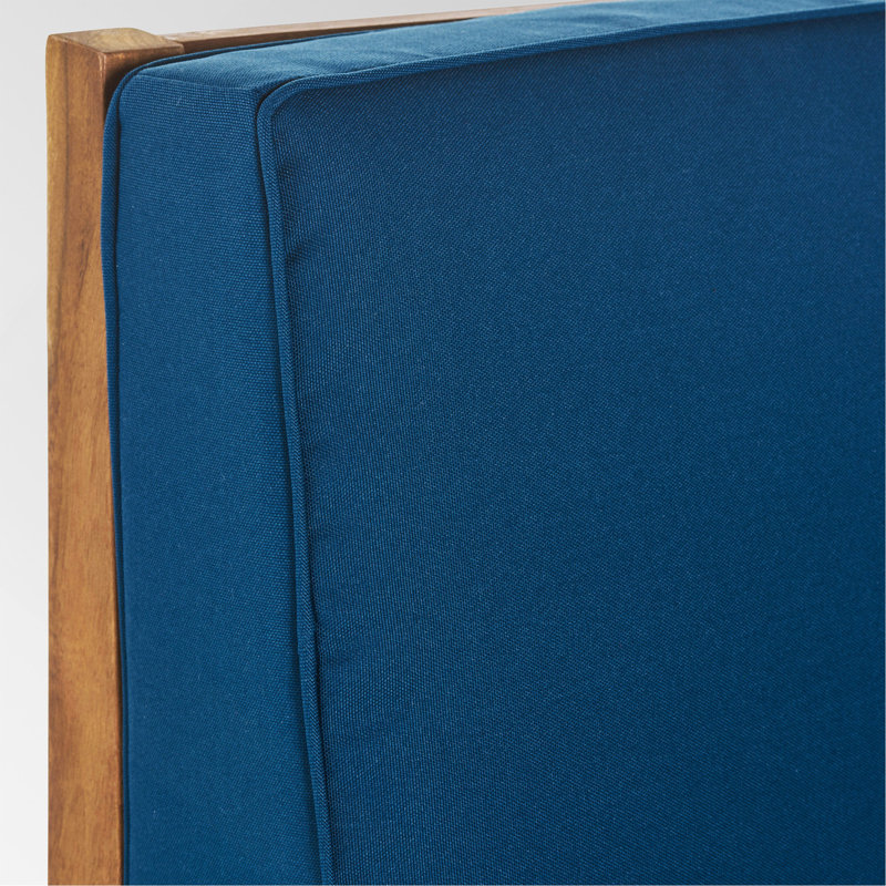 Fauteuil droit Perla, bleu, Bleu, Brun