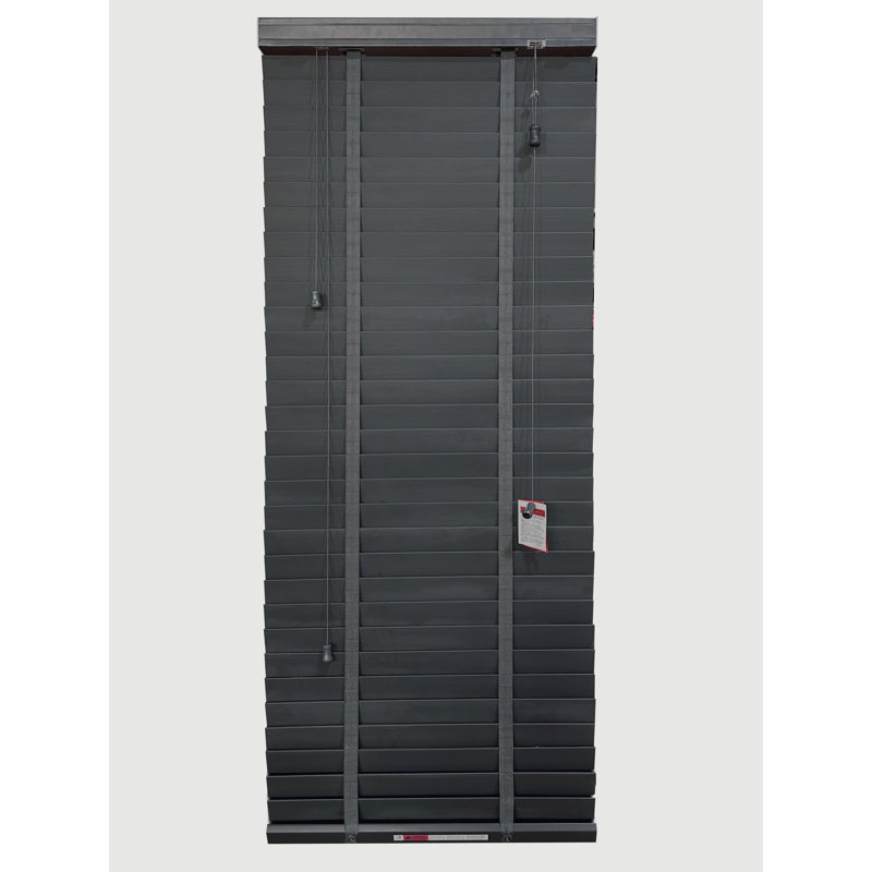 Fauxwood Tape Blind, 150 cm L x 150 cm W, Dark Grey