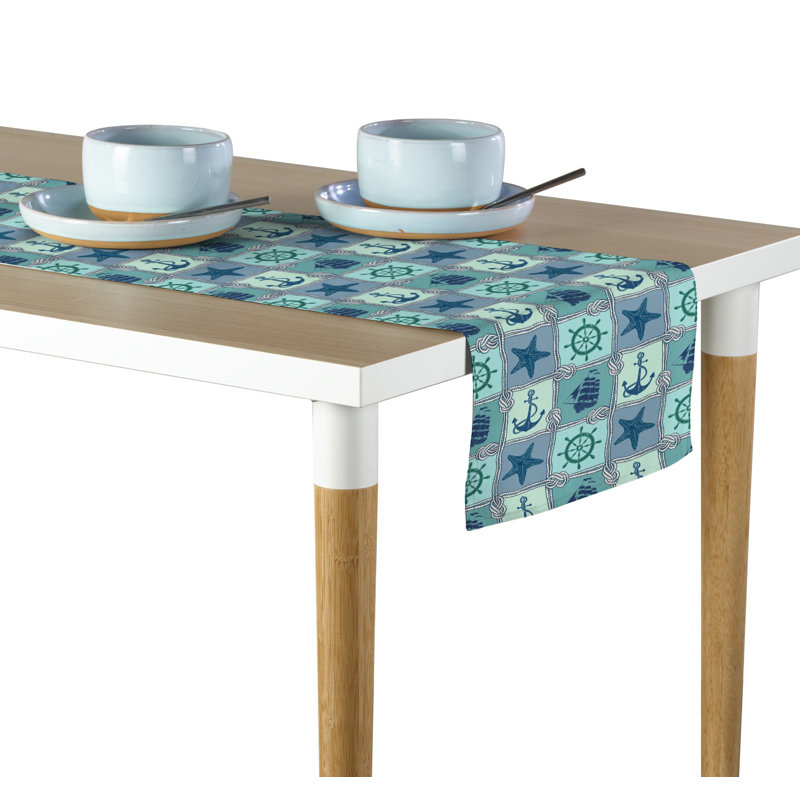 Coree Nautical Patches Table Runner, 108" x 14"