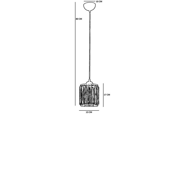 Elegant Gold Metal Chandelier, Adjustable Height, 31.5 x 6.7 inches | Ø5.9 inches Base Plate, 1 x E27 Socket (Max 40W) | Ideal for Living Room, Dining Room, & Entryway, Stylish Design, Glass Cap, Indoor Use Only
