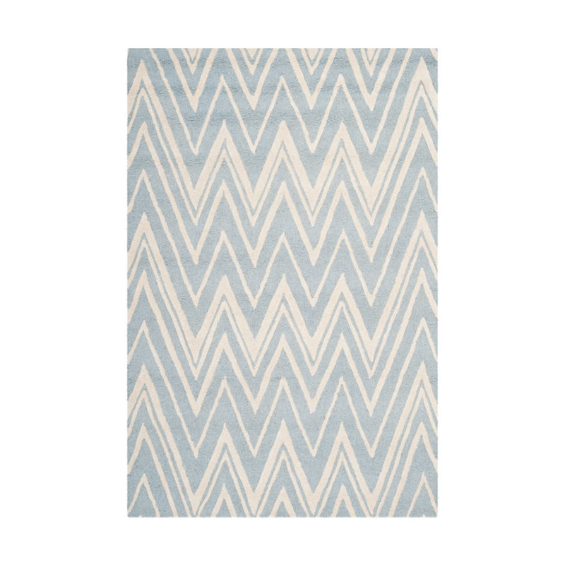 Sanyla Hand Tufted Wool Chevron Rug, Rectangle 8' x 10'