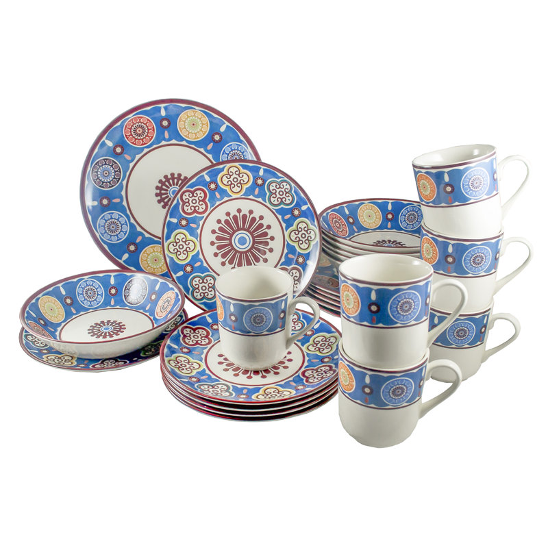 Service de table 24 pièces, service pour 6 oriental Royal, Bleu