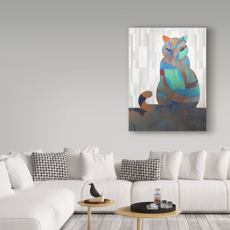 «Cats Meow» par Grogan, reproduction sur toile tendue, H 32 po x l 24 po x P 2 po