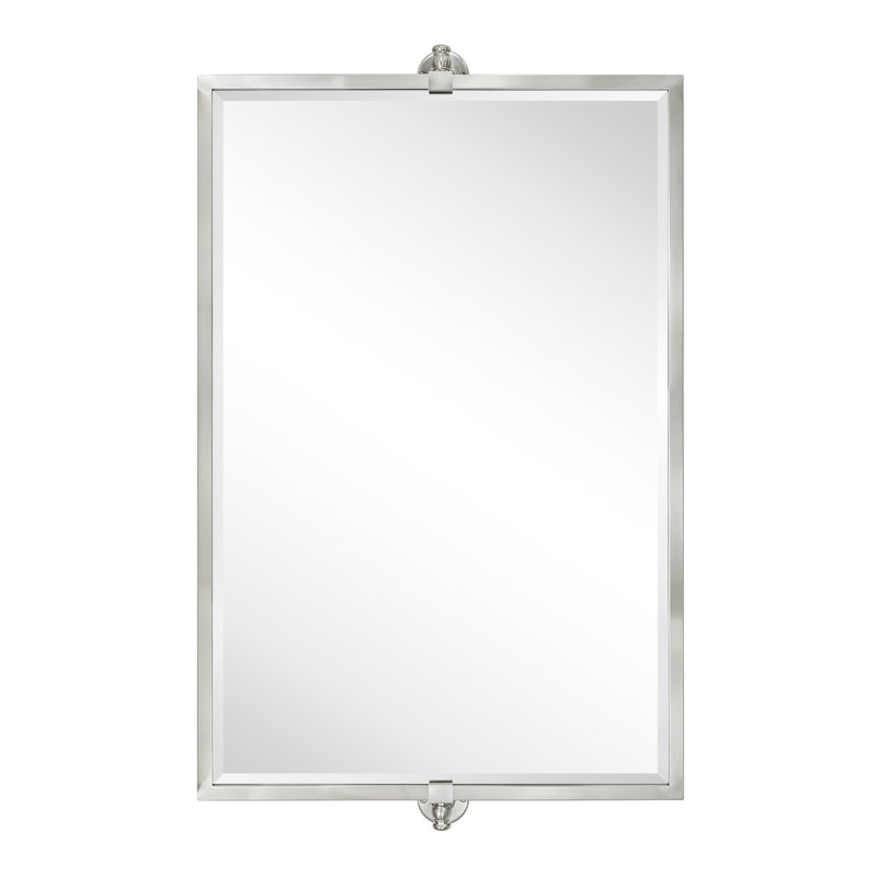 Metal Rectangle Mirror, Brushed Nickel, 24" x 35"