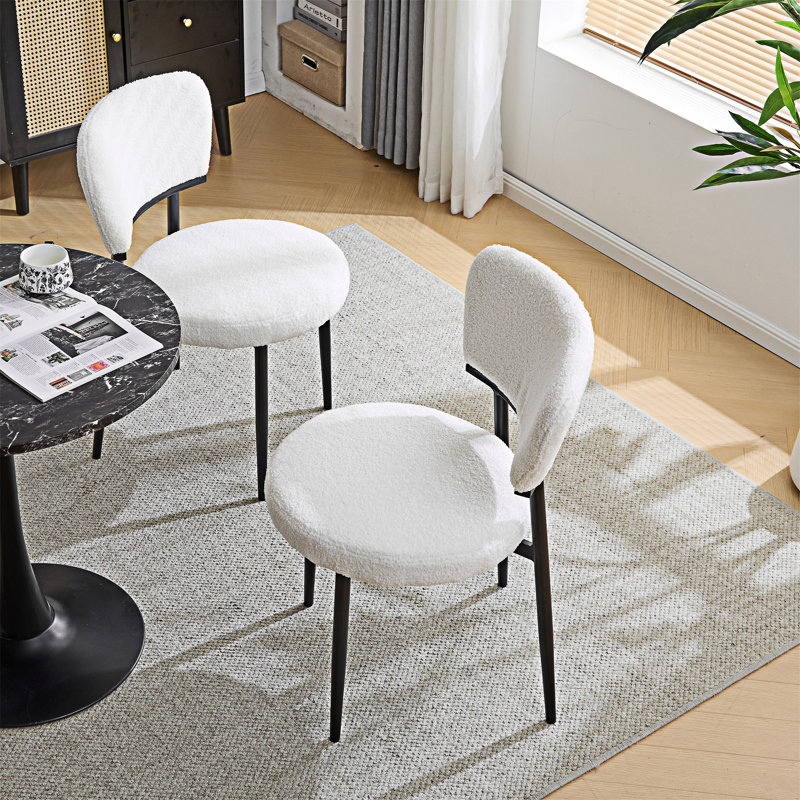 Chaise d'appoint rembourrée (ensemble de 2), Blanc