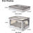 32Qt Plastic Storage Bins with Lid, Collapsible Storage Bins with Wheels, Storage Boxes with 4 Doors, Stackable Storage Bins for Organizing Clothes, Snacks and Camping, 2-Pack (Grey)
