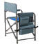 Chaise portable avec structure en acier et siège en tissu - Tissu de camping confortable bleu / gris