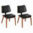 Mid-Century Modern Faux Leather Dining Chairs with Walnut Bentwood Frame, Versatile Chair for Kitchen, Dining Room, Living Room and Home Office (Set of 2)-1099041203-1099041204