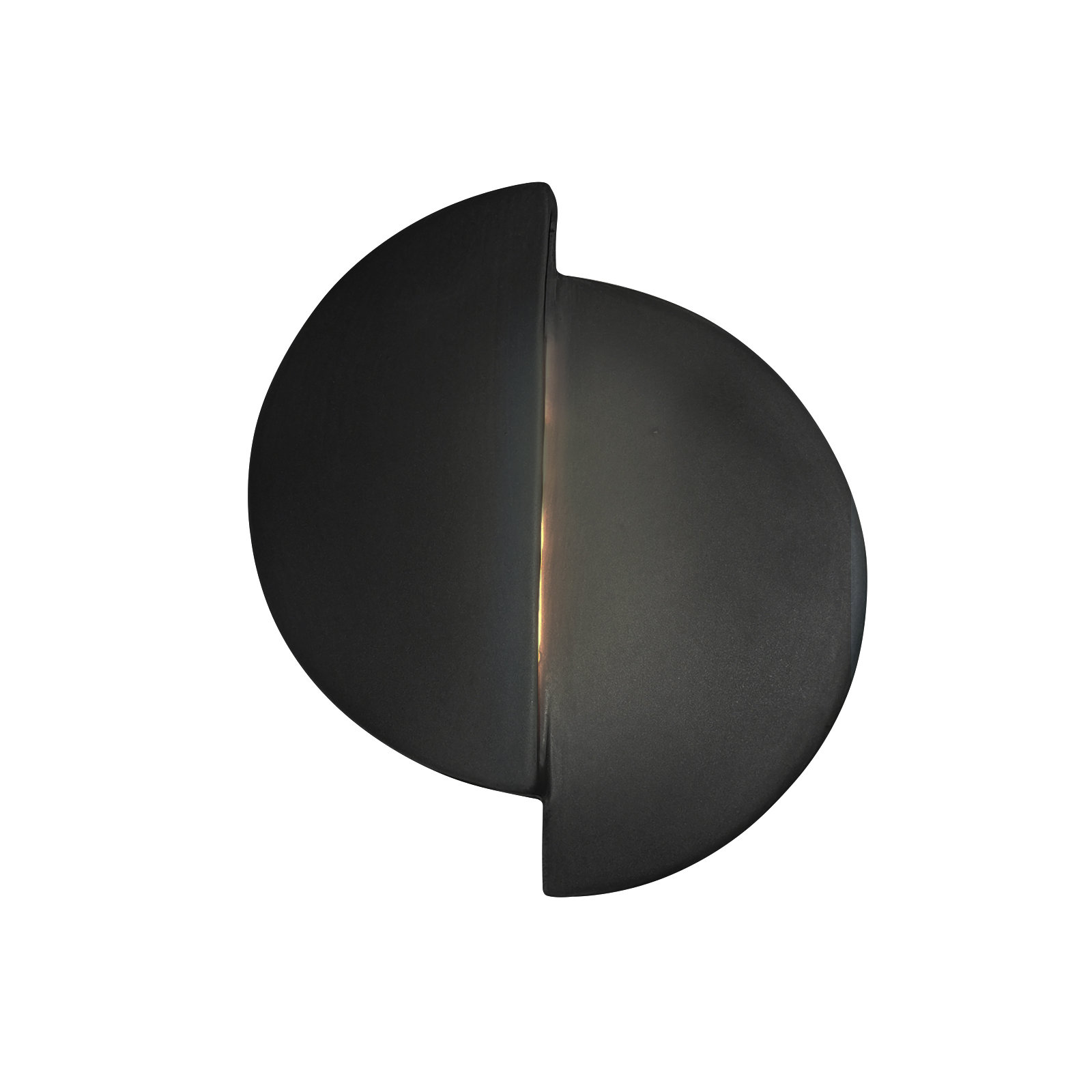 Tenny Single Light Ceramic Dimmable LED Flush Mounted Sconce, Carbon Matte Black with Champagne Gold Internal