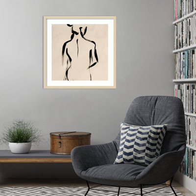 Abstracted Female Figure IV by June Erica Vess Wood Framed Wall Art Print