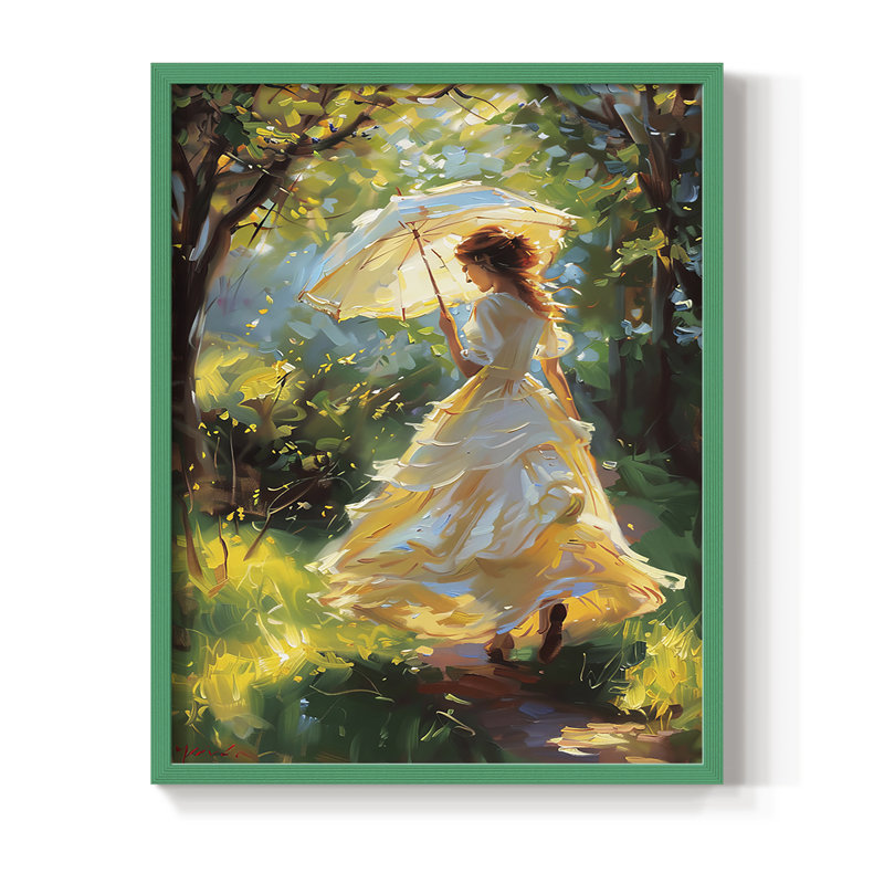 «WOMEN Series DCCDXCVI», reproduction encadrée - bois massif, Vert, H 11 po x l 9 po