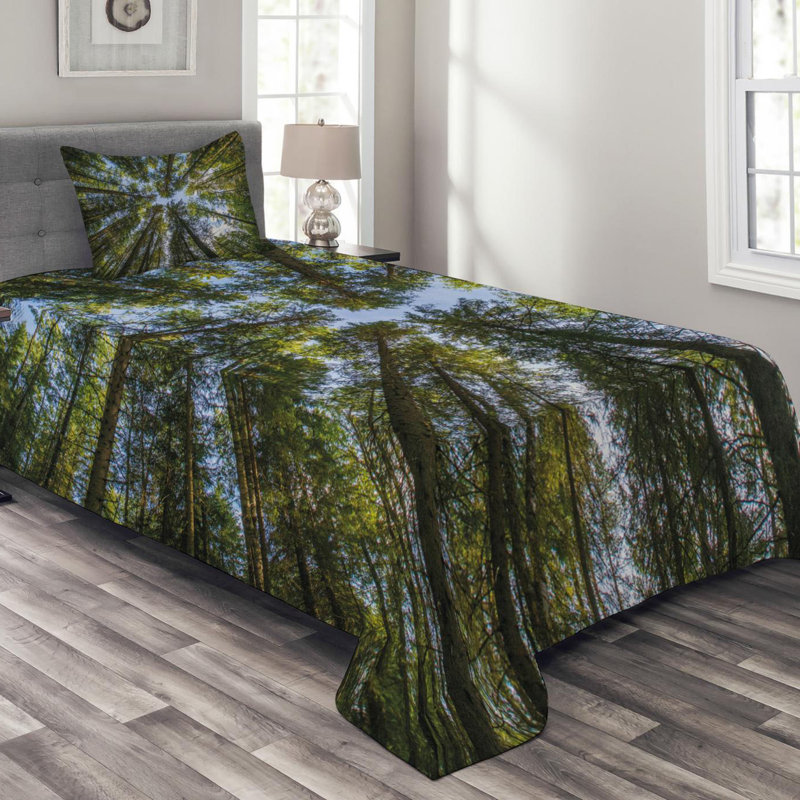 Nature Rustic Polyester Coverlet, Twin Coverlet + 1 Sham