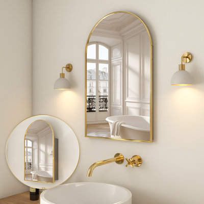 Arched Medicine Cabinet Mirror No Assembly Needed Bathroom Mirror With Storage Recessed Or Surface Mount Options