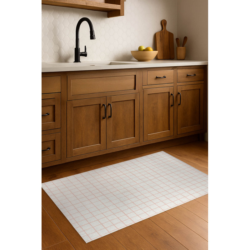 Tapis de cuisine antidérapant Rebar, Rectangle 4pi x 6 pi, Rose