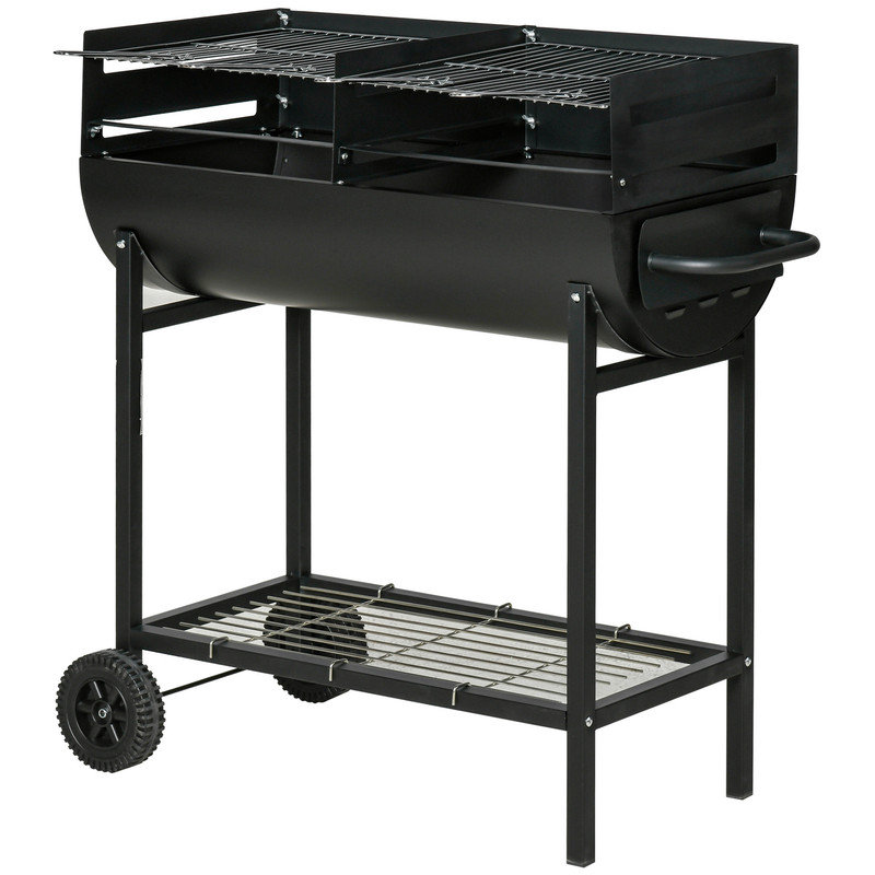 CLIY 90cm W Barrel Charcoal Grill