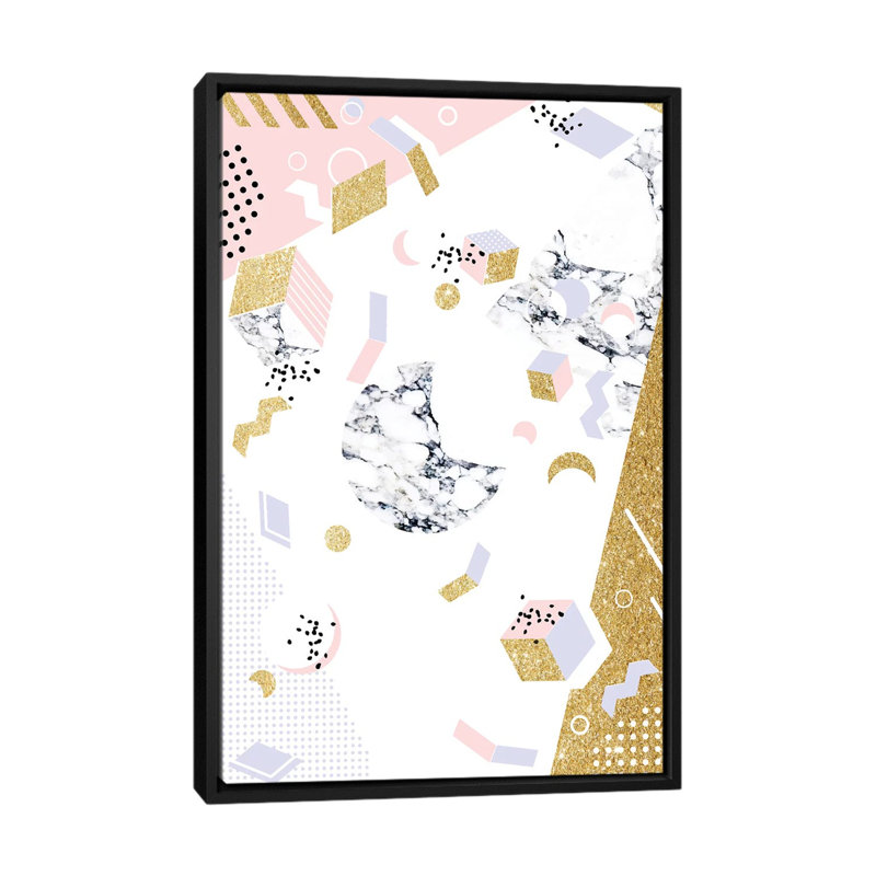 « marble moon abstraction », impression sur toile, H 26 po x l 18 po x P 1,5 po, Toile avec cadre noir