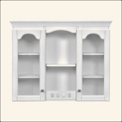 Armoire à pharmacie murale, armoire de salle de bain murale avec 2 portes en verre, armoire de rangement au-dessus de la toilette avec beaucoup de rangement