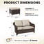 Ensemble de canapé de patio en osier 7 pièces avec chaises pivotantes, table d'appoint et repose-pieds Alderwood-340148463-340148461