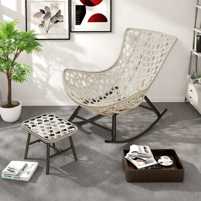 Home Balcony Casual Rocker Chair with Wide Seat