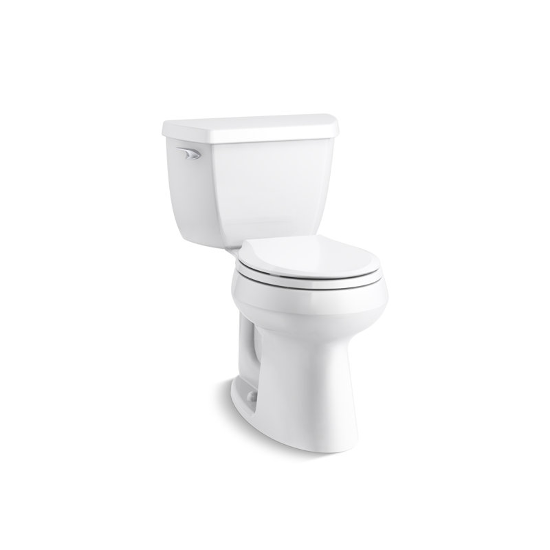 Highline Classic Comfort Height Two-Piece Round-Front 1.28 GPF Chair Height Toilet, White, Left
